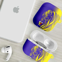 Campione d’Italia AirPods Case with Yellow Horse Graphic and Purple Flame Crest - Wonder Print Shop