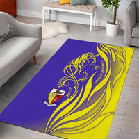 Campione d’Italia Area Rug with Yellow Horse Graphic and Purple Flame Crest - Wonder Print Shop