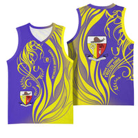 Campione d’Italia Basketball Jersey with Yellow Horse Graphic and Purple Flame Crest - Wonder Print Shop