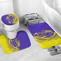 Campione d’Italia Bathroom Set with Yellow Horse Graphic and Purple Flame Crest - Wonder Print Shop