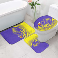 Campione d’Italia Bathroom Set with Yellow Horse Graphic and Purple Flame Crest - Wonder Print Shop