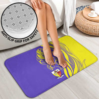 Campione d’Italia Bathroom Set with Yellow Horse Graphic and Purple Flame Crest - Wonder Print Shop