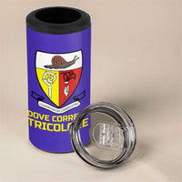 Campione d’Italia 4 in 1 Can Cooler Tumbler with Yellow Horse Graphic and Purple Flame Crest - Wonder Print Shop
