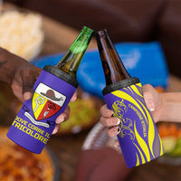 Campione d’Italia 4 in 1 Can Cooler Tumbler with Yellow Horse Graphic and Purple Flame Crest - Wonder Print Shop
