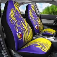 Campione d’Italia Car Seat Cover with Yellow Horse Graphic and Purple Flame Crest - Wonder Print Shop