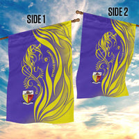 Campione d’Italia Garden Flag with Yellow Horse Graphic and Purple Flame Crest - Wonder Print Shop