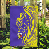 Campione d’Italia Garden Flag with Yellow Horse Graphic and Purple Flame Crest - Wonder Print Shop