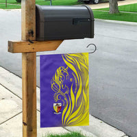 Campione d’Italia Garden Flag with Yellow Horse Graphic and Purple Flame Crest - Wonder Print Shop