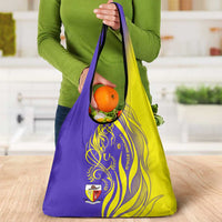 Campione d’Italia Grocery Bag with Yellow Horse Graphic and Purple Flame Crest - Wonder Print Shop