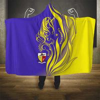 Campione d’Italia Hooded Blanket with Yellow Horse Graphic and Purple Flame Crest - Wonder Print Shop