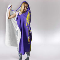 Campione d’Italia Hooded Blanket with Yellow Horse Graphic and Purple Flame Crest - Wonder Print Shop