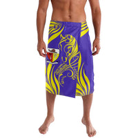 Campione d’Italia Lavalava with Yellow Horse Graphic and Purple Flame Crest - Wonder Print Shop