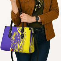 Campione d’Italia Leather Bag with Yellow Horse Graphic and Purple Flame Crest - Wonder Print Shop