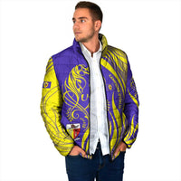 Campione d’Italia Padded Jacket with Yellow Horse Graphic and Purple Flame Crest - Wonder Print Shop