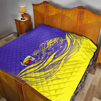 Campione d’Italia Quilt with Yellow Horse Graphic and Purple Flame Crest - Wonder Print Shop