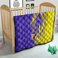 Campione d’Italia Quilt with Yellow Horse Graphic and Purple Flame Crest - Wonder Print Shop