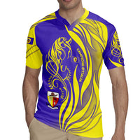 Campione d’Italia Rugby Jersey with Yellow Horse Graphic and Purple Flame Crest - Wonder Print Shop