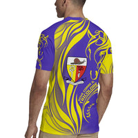 Campione d’Italia Rugby Jersey with Yellow Horse Graphic and Purple Flame Crest - Wonder Print Shop