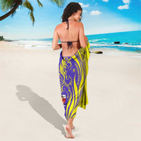 Campione d’Italia Sarong with Yellow Horse Graphic and Purple Flame Crest - Wonder Print Shop
