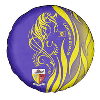 Campione d’Italia Spare Tire Cover with Yellow Horse Graphic and Purple Flame Crest - Wonder Print Shop