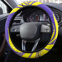 Campione d’Italia Steering Wheel Cover with Yellow Horse Graphic and Purple Flame Crest - Wonder Print Shop