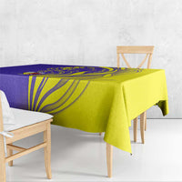 Campione d’Italia Tablecloth with Yellow Horse Graphic and Purple Flame Crest - Wonder Print Shop