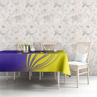 Campione d’Italia Tablecloth with Yellow Horse Graphic and Purple Flame Crest - Wonder Print Shop
