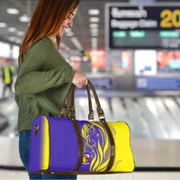 Campione d’Italia Travel Bag with Yellow Horse Graphic and Purple Flame Crest - Wonder Print Shop