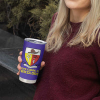 Campione d’Italia Tumbler Cup with Yellow Horse Graphic and Purple Flame Crest - Wonder Print Shop