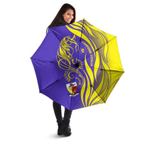Campione d’Italia Umbrella with Yellow Horse Graphic and Purple Flame Crest - Wonder Print Shop