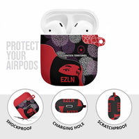 Zapatista Territories AirPods Case Mexico with EZLN Masked Face and Floral - Wonder Print Shop