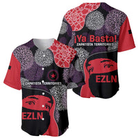 Zapatista Territories Baseball Jersey Mexico with EZLN Masked Face and Floral - Wonder Print Shop