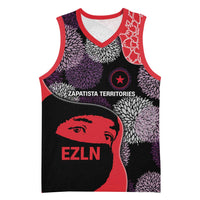 Zapatista Territories Basketball Jersey Mexico with EZLN Masked Face and Floral - Wonder Print Shop