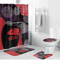 Zapatista Territories Bathroom Set Mexico with EZLN Masked Face and Floral - Wonder Print Shop