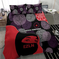 Zapatista Territories Bedding Set Mexico with EZLN Masked Face and Floral - Wonder Print Shop
