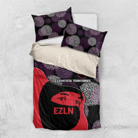 Zapatista Territories Bedding Set Mexico with EZLN Masked Face and Floral - Wonder Print Shop