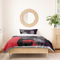 Zapatista Territories Bedding Set Mexico with EZLN Masked Face and Floral - Wonder Print Shop