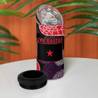 Zapatista Territories 4 in 1 Can Cooler Tumbler Mexico with EZLN Masked Face and Floral - Wonder Print Shop
