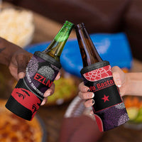 Zapatista Territories 4 in 1 Can Cooler Tumbler Mexico with EZLN Masked Face and Floral - Wonder Print Shop