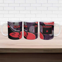 Zapatista Territories Ceramic Mug Mexico with EZLN Masked Face and Floral - Wonder Print Shop