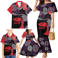 Zapatista Territories Family Matching Mermaid Dress and Hawaiian Shirt Mexico with EZLN Masked Face and Floral - Wonder Print Shop