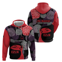 Zapatista Territories Hoodie Mexico with EZLN Masked Face and Floral - Wonder Print Shop