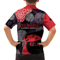 Zapatista Territories Kid Hawaiian Shirt Mexico with EZLN Masked Face and Floral - Wonder Print Shop