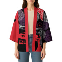 Zapatista Territories Kimono Mexico with EZLN Masked Face and Floral - Wonder Print Shop