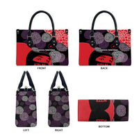 Zapatista Territories Leather Bag Mexico with EZLN Masked Face and Floral - Wonder Print Shop