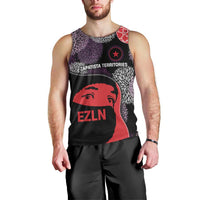 Zapatista Territories Men Tank Top Mexico with EZLN Masked Face and Floral - Wonder Print Shop