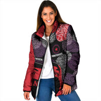 Zapatista Territories Padded Jacket Mexico with EZLN Masked Face and Floral - Wonder Print Shop