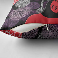 Zapatista Territories Pillow Cover Mexico with EZLN Masked Face and Floral - Wonder Print Shop