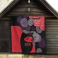 Zapatista Territories Quilt Mexico with EZLN Masked Face and Floral - Wonder Print Shop