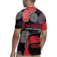 Zapatista Territories Rugby Jersey Mexico with EZLN Masked Face and Floral - Wonder Print Shop